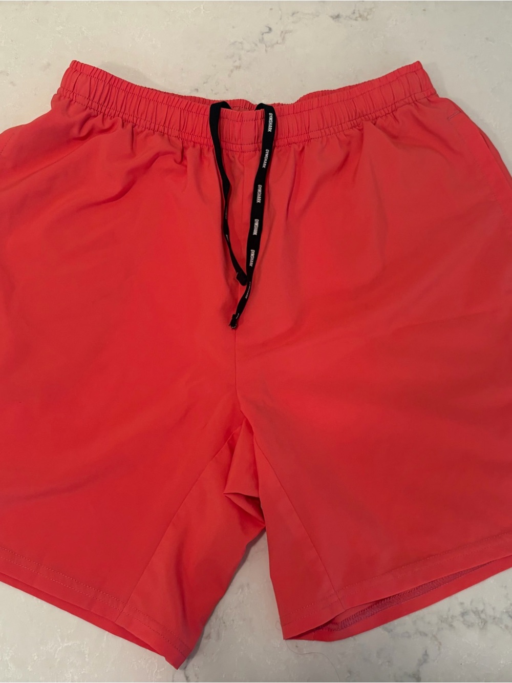 Gymshark- Men's Coral Shorts with Black Drawstring Size M